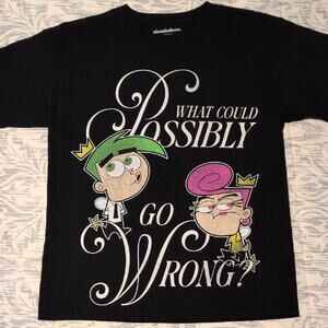 Fairly Odd Parents T-shirt What Could Possibly Go Wrong Black XS NWT